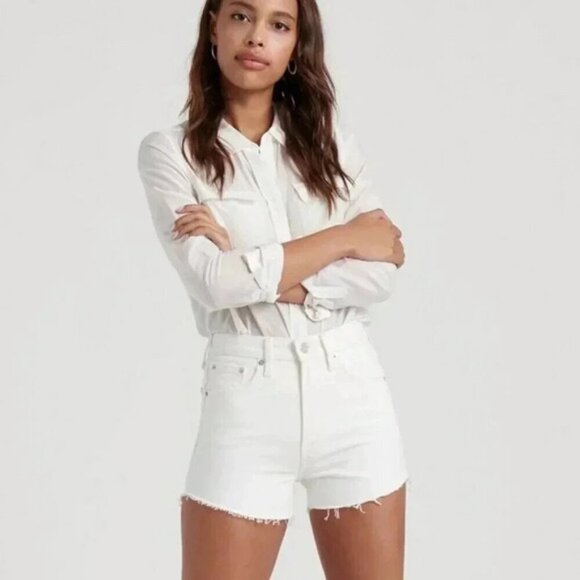 Lucky Brand Curvy High Rise Jean Short White 6" Inseam Size 10/30 - Picture 1 of 12